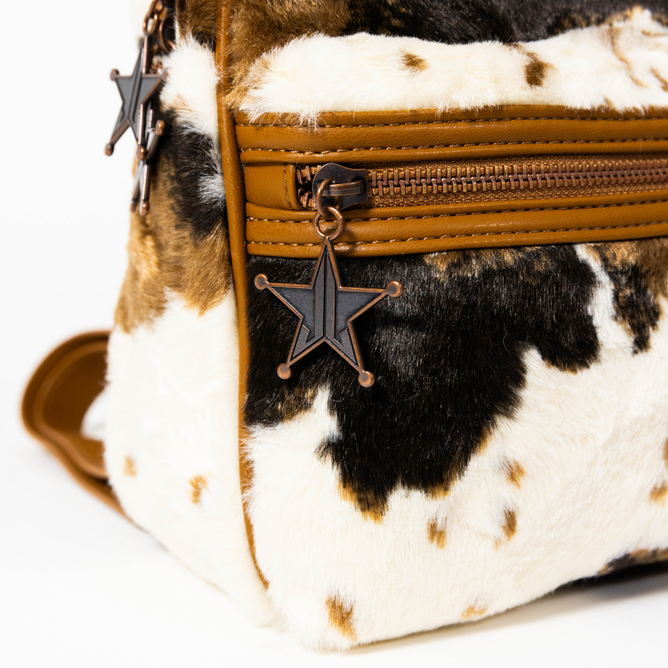 Faux Fur Cow Print Mini Backpack view 2