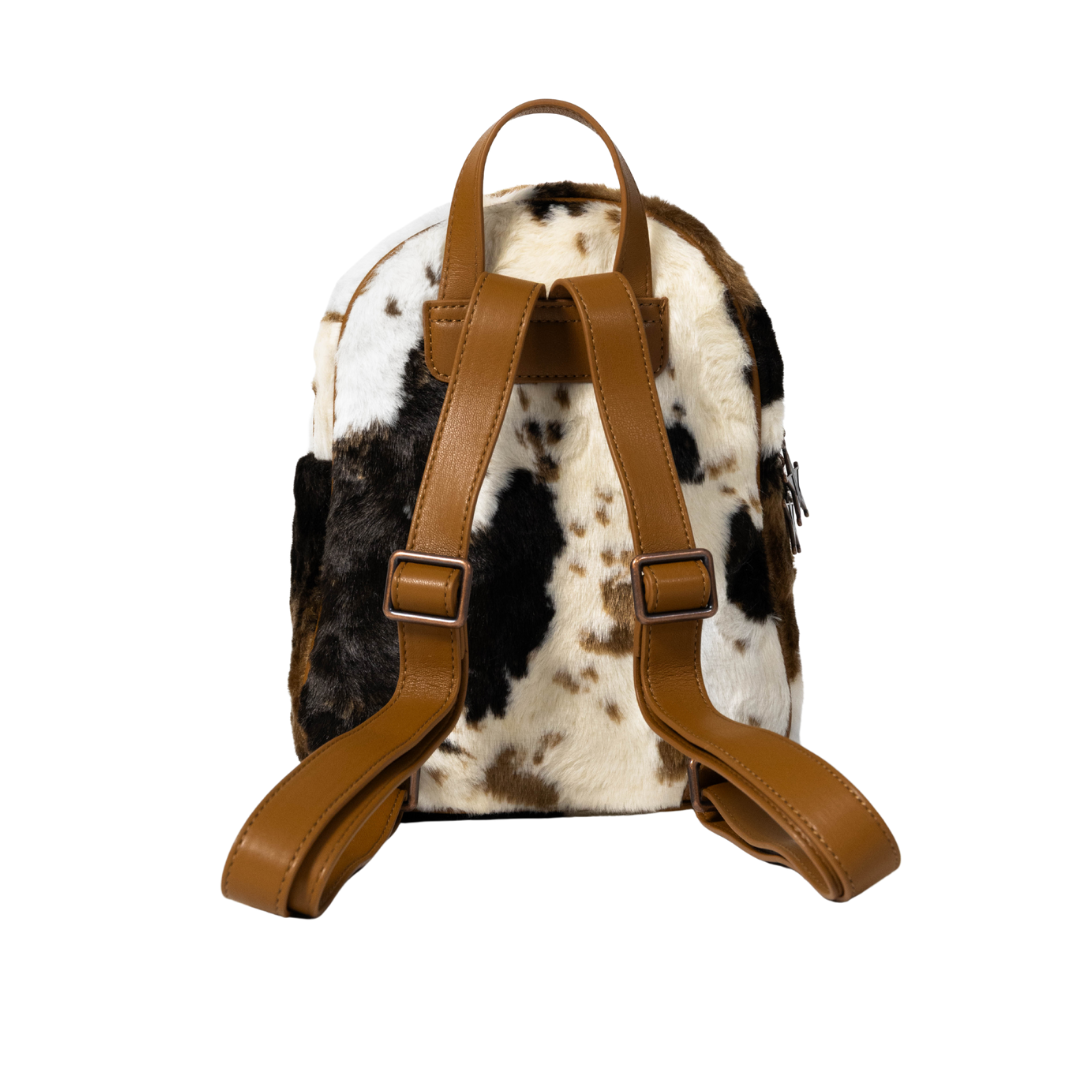 Faux Fur Cow Print Mini Backpack