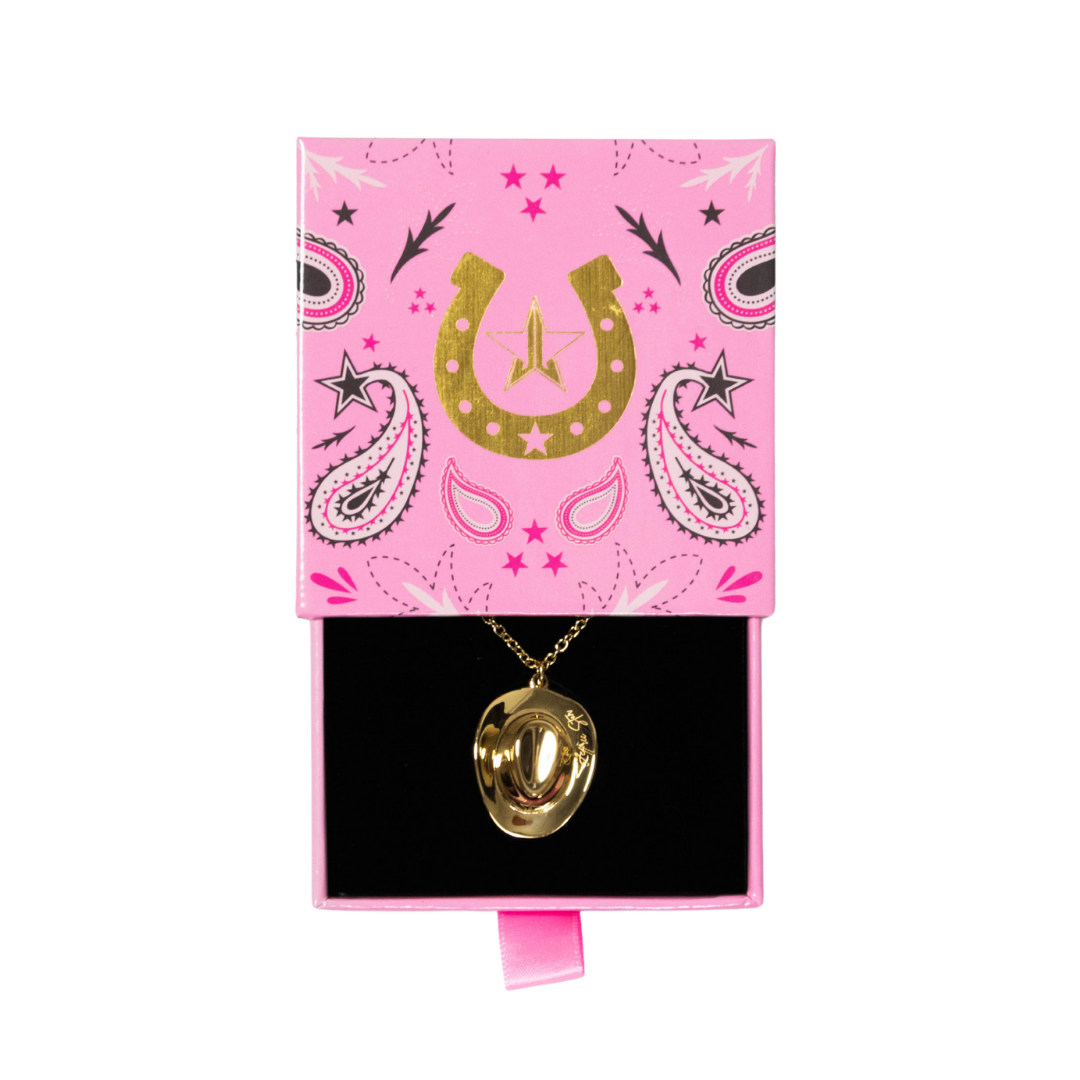 Engraved Cowgirl Hat Necklace