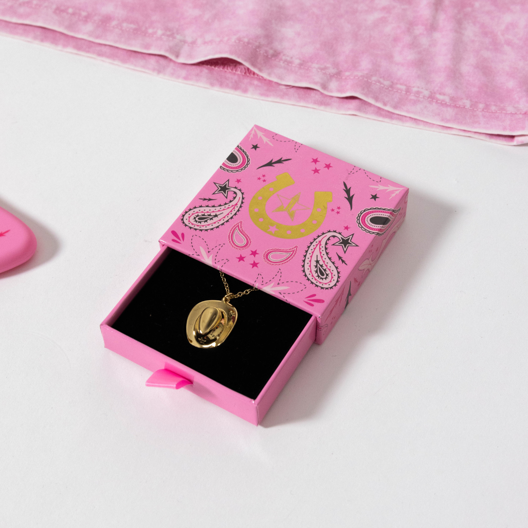 Engraved Cowgirl Hat Necklace