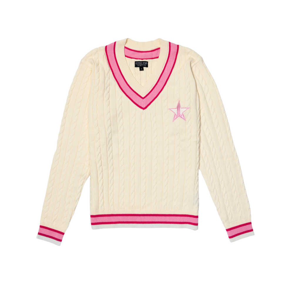 Cream Varsity Sweater view 1