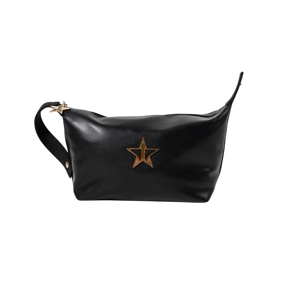 Faux Leather Snap Clip Bag