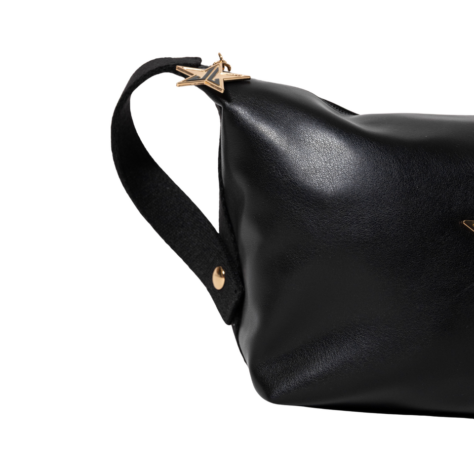 Faux Leather Snap Clip Bag