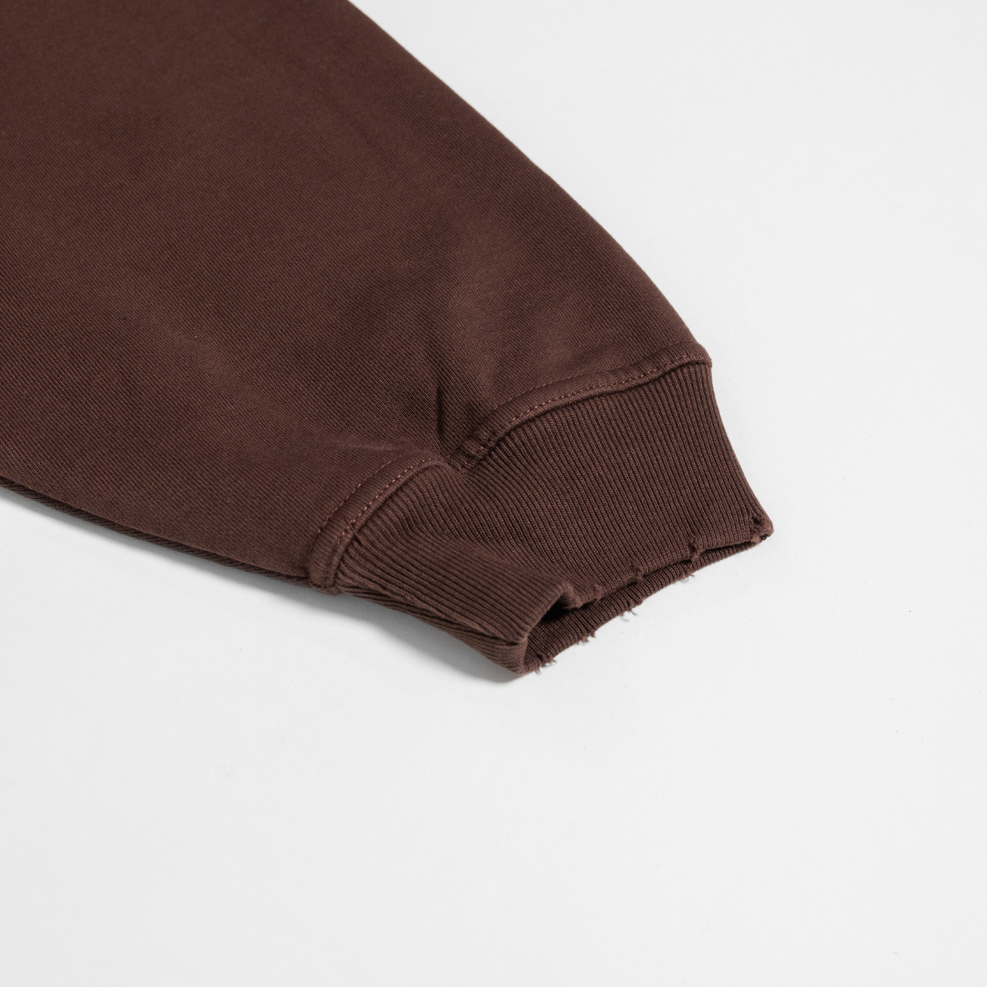 No Decaf Distressed Zip-Up Hoodie