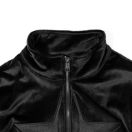 Black Velour Zip Up Jacket