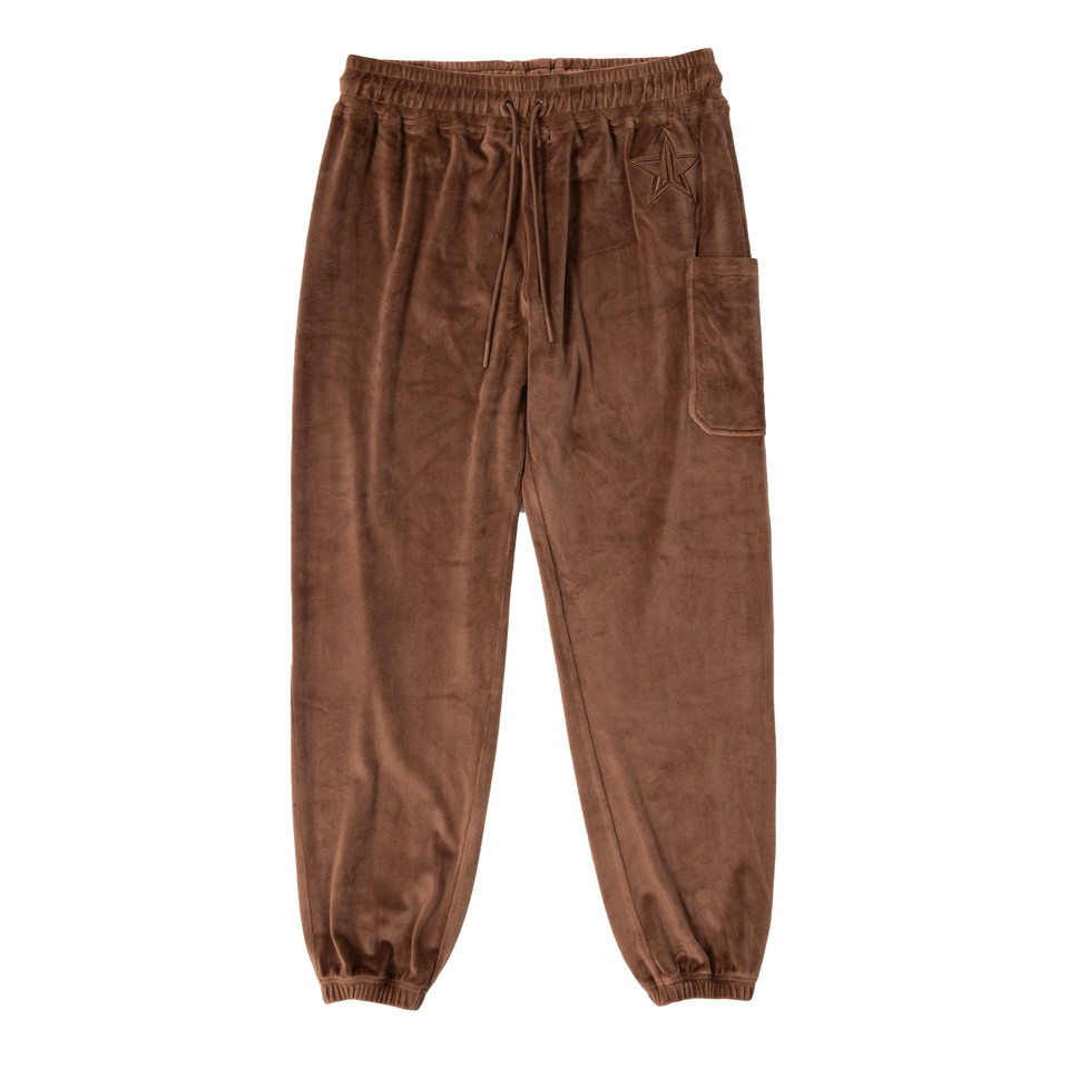 Chocolate Velour Joggers view 1