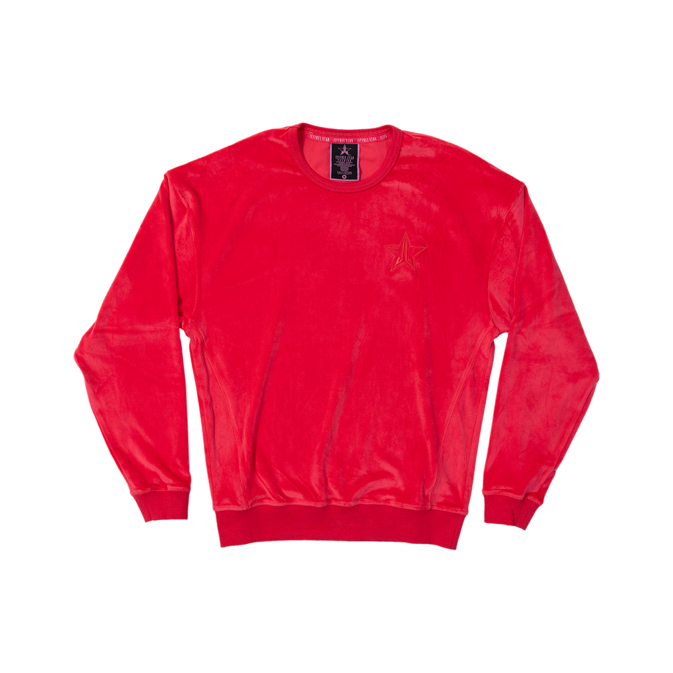 Jeffree Star Cosmetics Red Velour Crewneck 2X Large