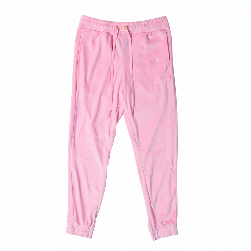 Pink Velour Joggers view 1