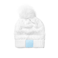 Snow White Snow Drift Cable-Knit Pom-Pom Beanie