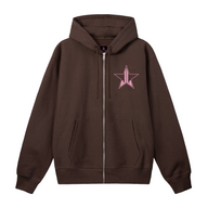 No Decaf Brown Zip-Up Hoodie