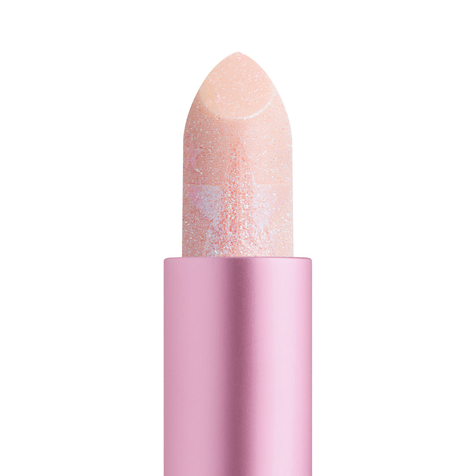 Pastel Cum | Pale pink with blue and silver oversppray